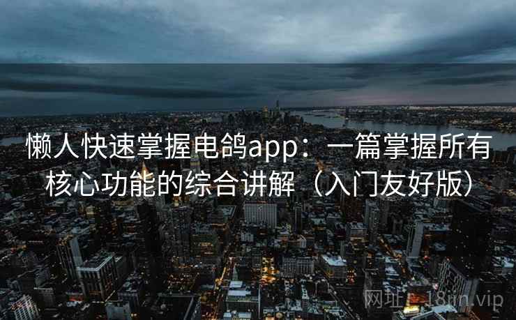 懒人快速掌握电鸽app：一篇掌握所有核心功能的综合讲解（入门友好版）  第2张