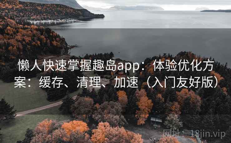 懒人快速掌握趣岛app：体验优化方案：缓存、清理、加速（入门友好版）
