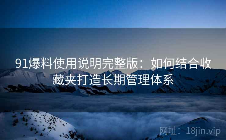 91爆料使用说明完整版:如何结合收藏夹打造长期管理体系 第2张 91爆料使用说明完整版:如何结合收藏夹打造长期管理体系 第2张