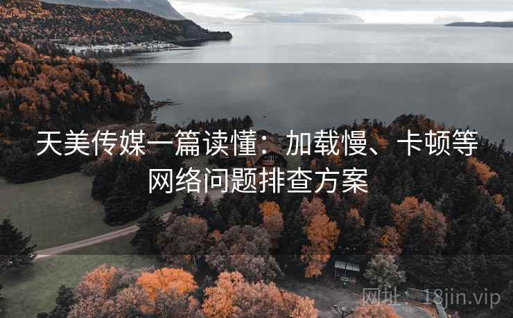 天美传媒一篇读懂:加载慢、卡顿等网络问题排查方案